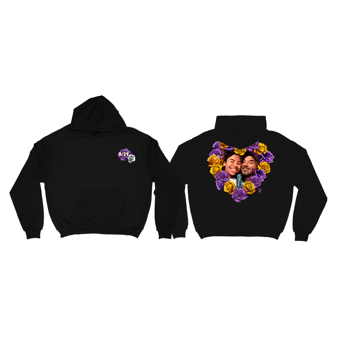PURPLE & GOLD FLOWERS HEART HOODIE