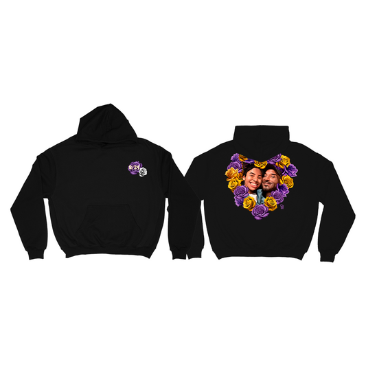 PURPLE & GOLD FLOWERS HEART HOODIE